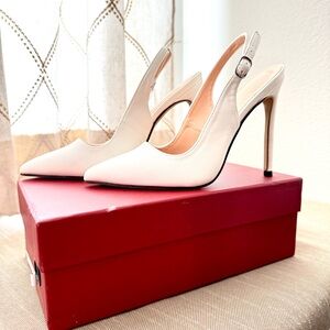 White Slingback Heels